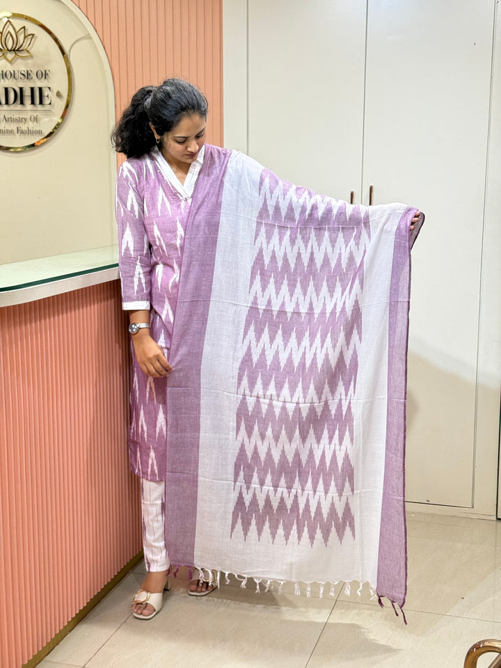 Ikkat Cotton Collection With Full Length Dupatta | R200