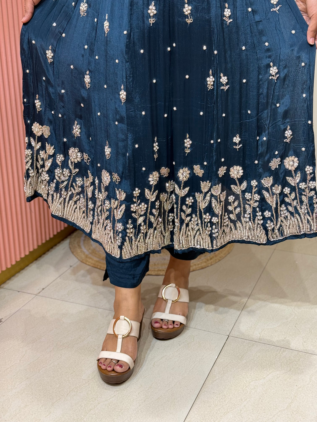 Pure Chinon Festive Collection | Full Handwork, Sequin &amp; Cut Dana | R177