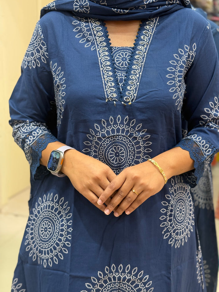 60-60 Cotton A-Line 3 Pc Kurta Set with Palazzo – RADHE97