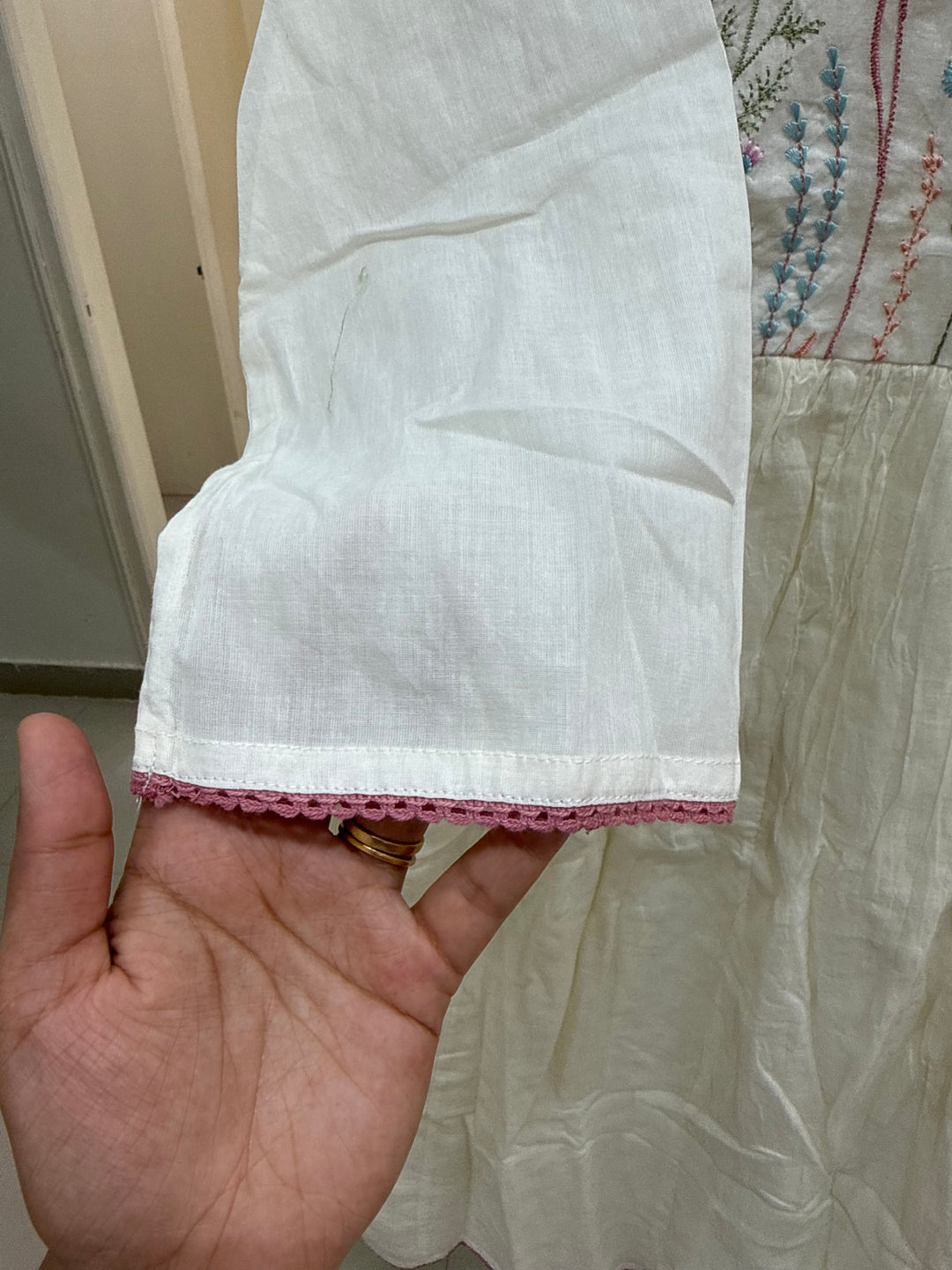 Pure Mul Cotton with Embroidery Work (Cotton Lining)  | R168