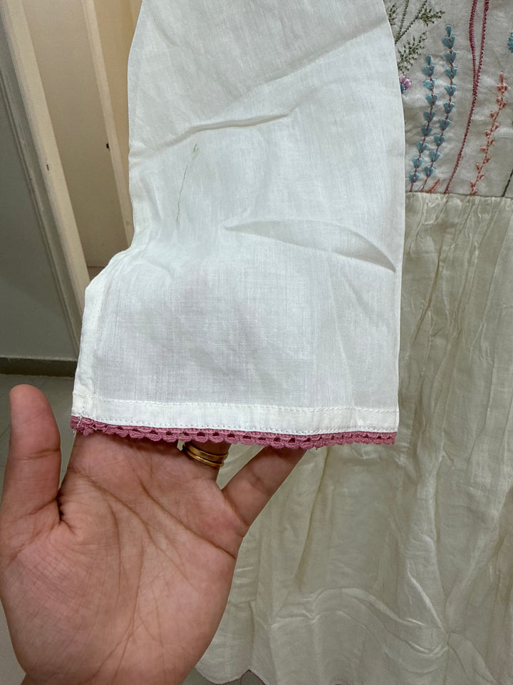 Pure Mul Cotton with Embroidery Work (Cotton Lining)  | R168