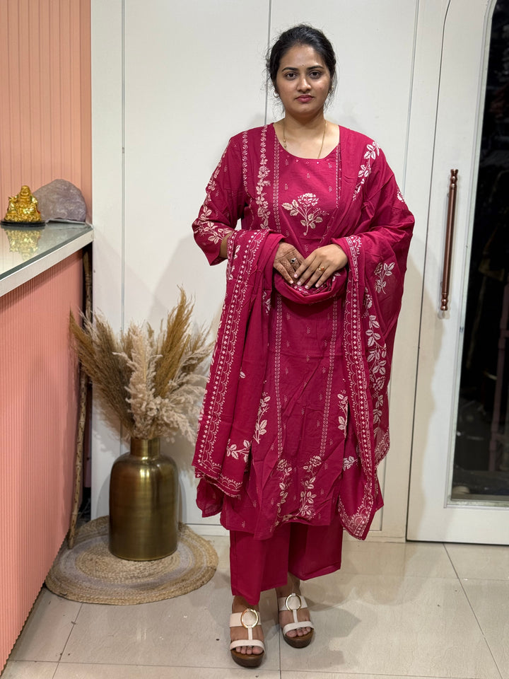 A-Line Cotton 3 Pc Collection With Full Length Dupatta | R178