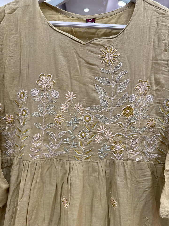 Pure Mul Cotton with Embroidery Work (Cotton Lining)  | R168