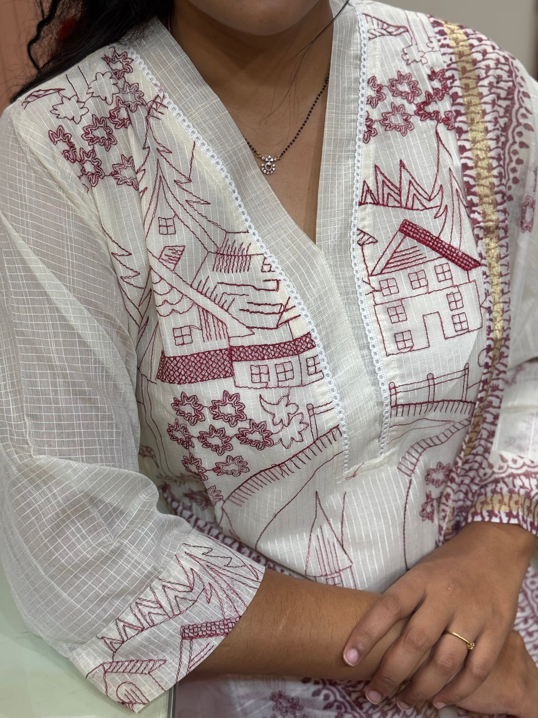 Linen Silk Collection with cotton Lining (Full Length Dupatta)| R181