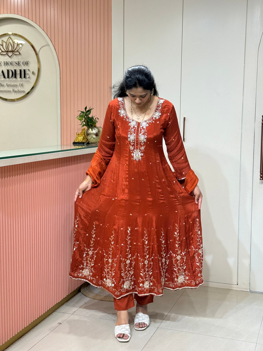 Pure Chinon Handwork Collection Party Wear | R177