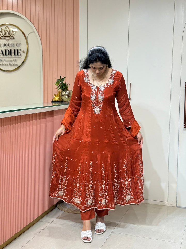 Pure Chinon Handwork Collection Party Wear | R177