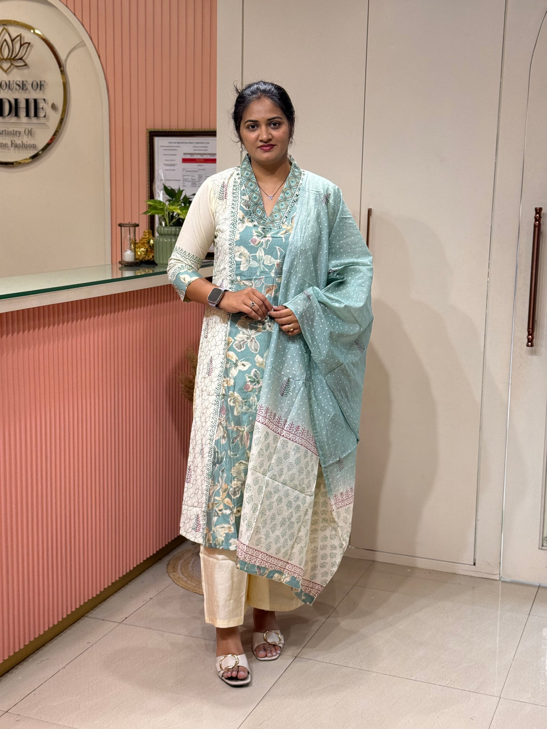 Mul Chanderi Collection with ALine pattern | R216