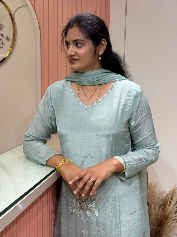 Pure Chinon Handwork Collection Party Wear | R177