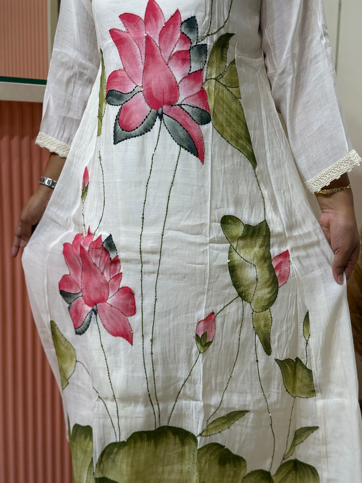 Pure Mul Chanderi Collection with Brush Print | R218