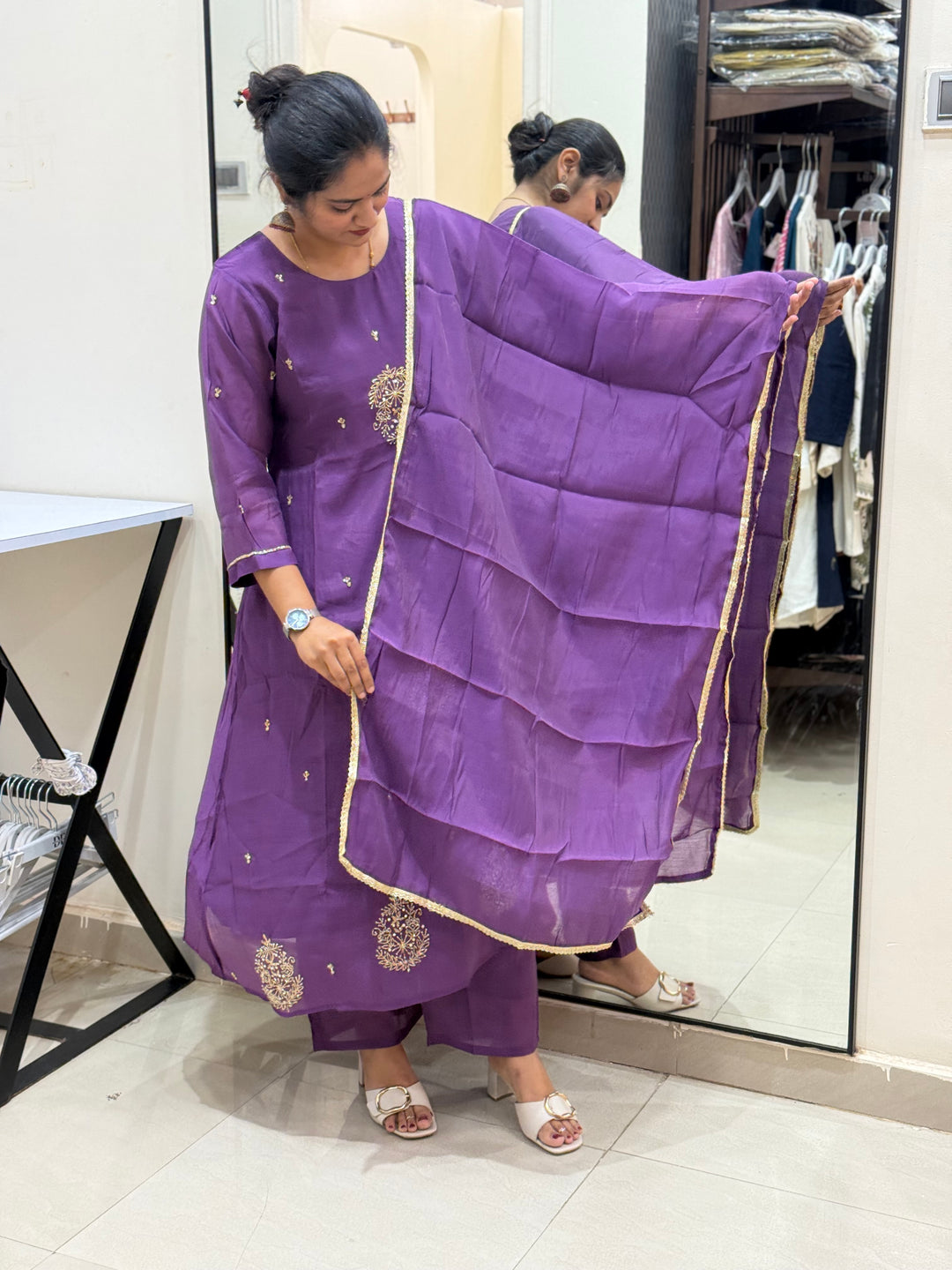 Mul Chanderi Semi Party Wear | R214