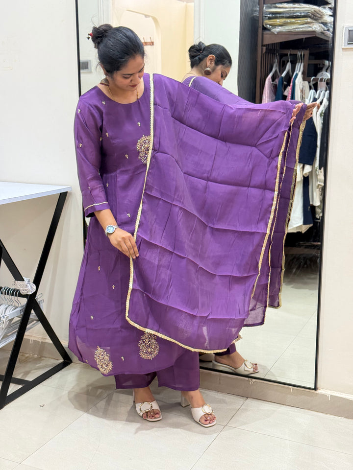 Mul Chanderi Semi Party Wear | R214