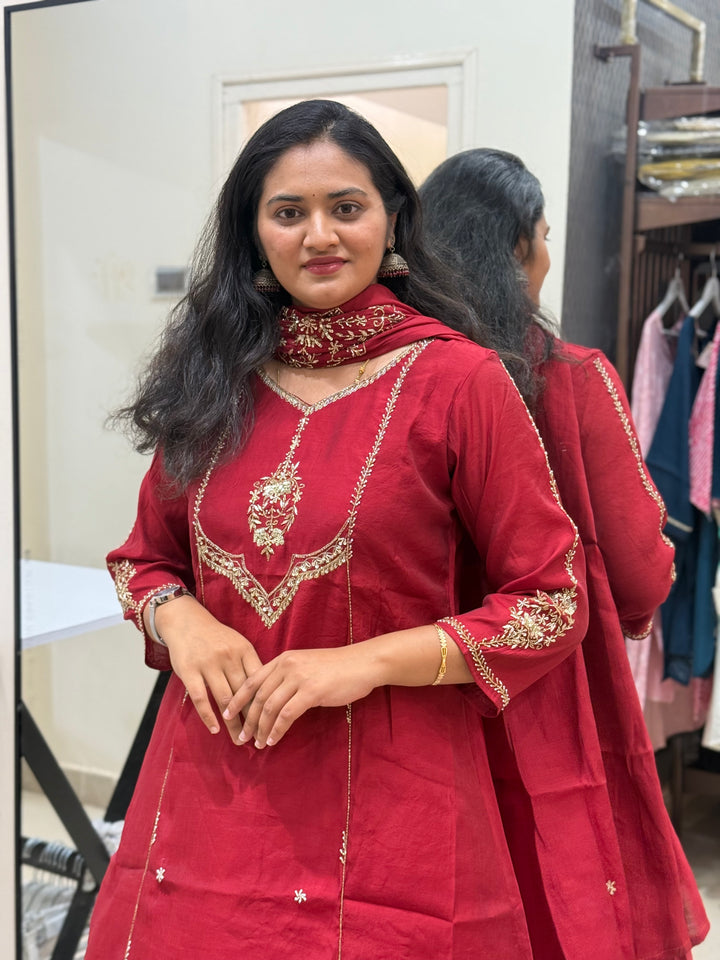 Premium Mul Chanderi Party wear Collection with Dupatta Work | R206