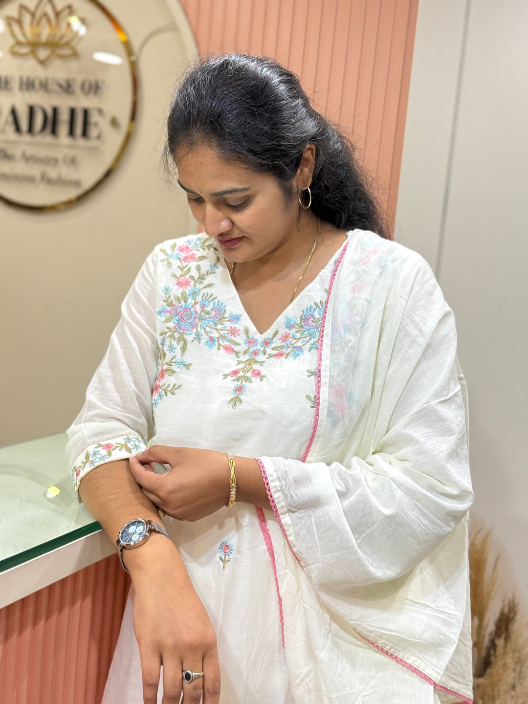 Pure Mul Cotton with Embroidery Work (Cotton Lining)  | R168