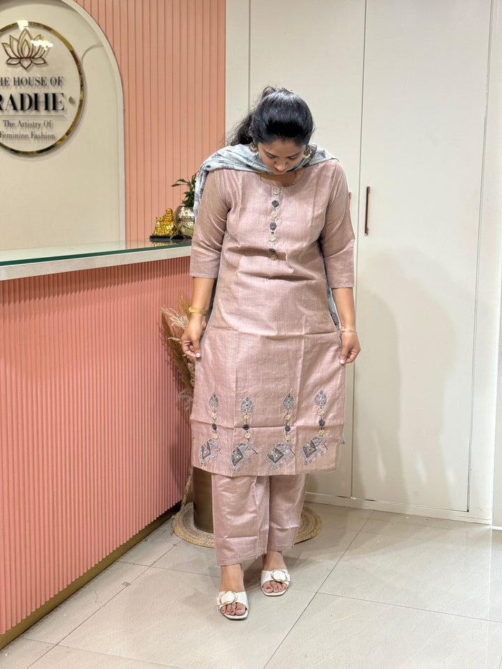 Pure Jamdhani Designer 3 Pcs Set Collection (Cotton Lining)| R211