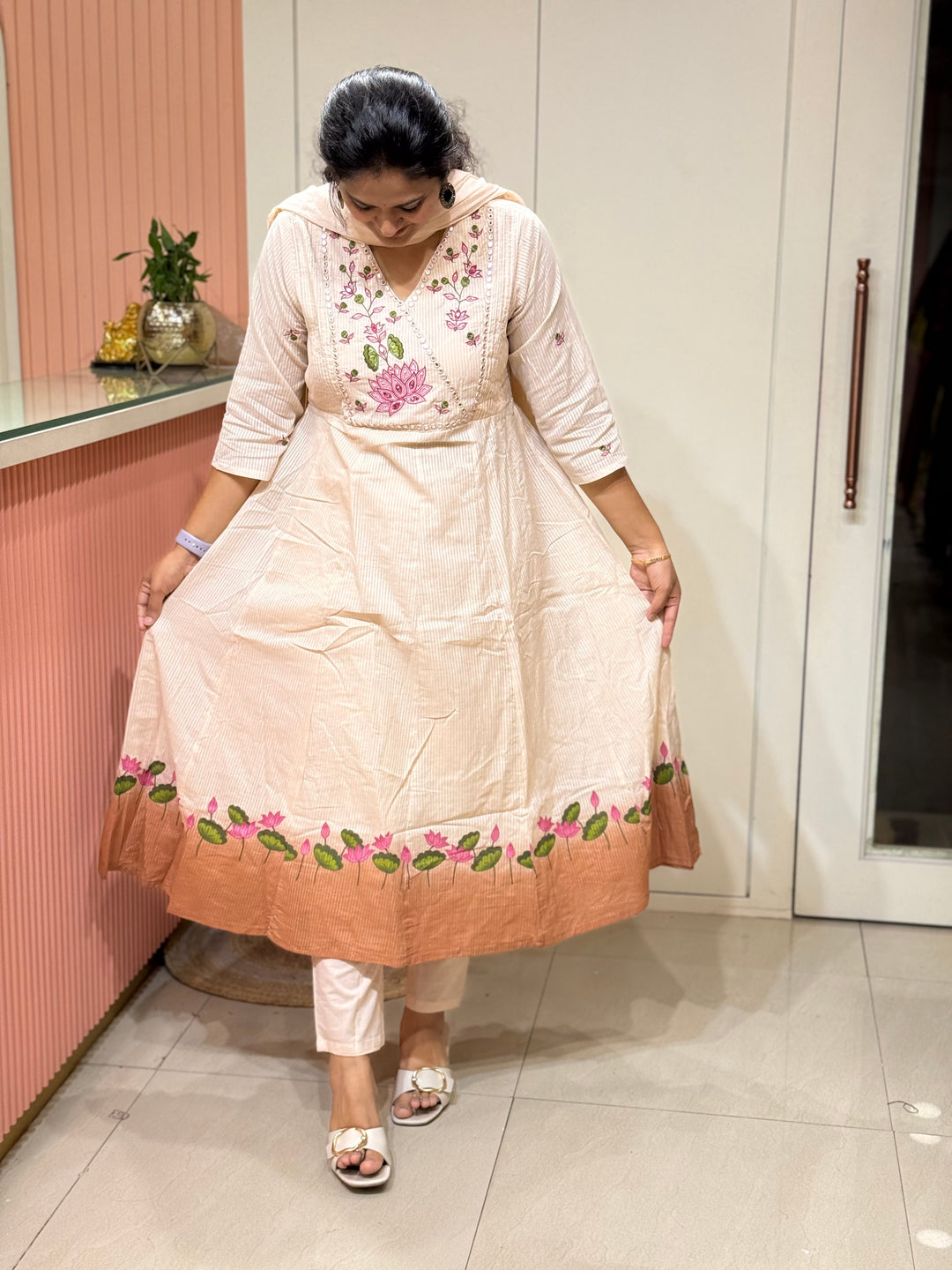Mulmul Cotton with Brush Paint Collection (Cotton Lining )| R164