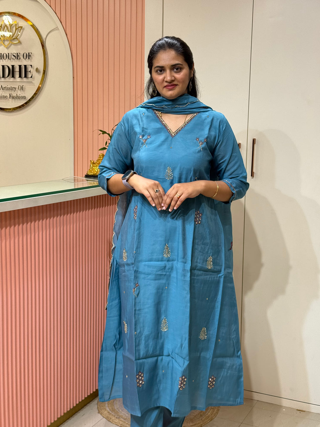 Mul Chanderi Semi Party Wear | R214