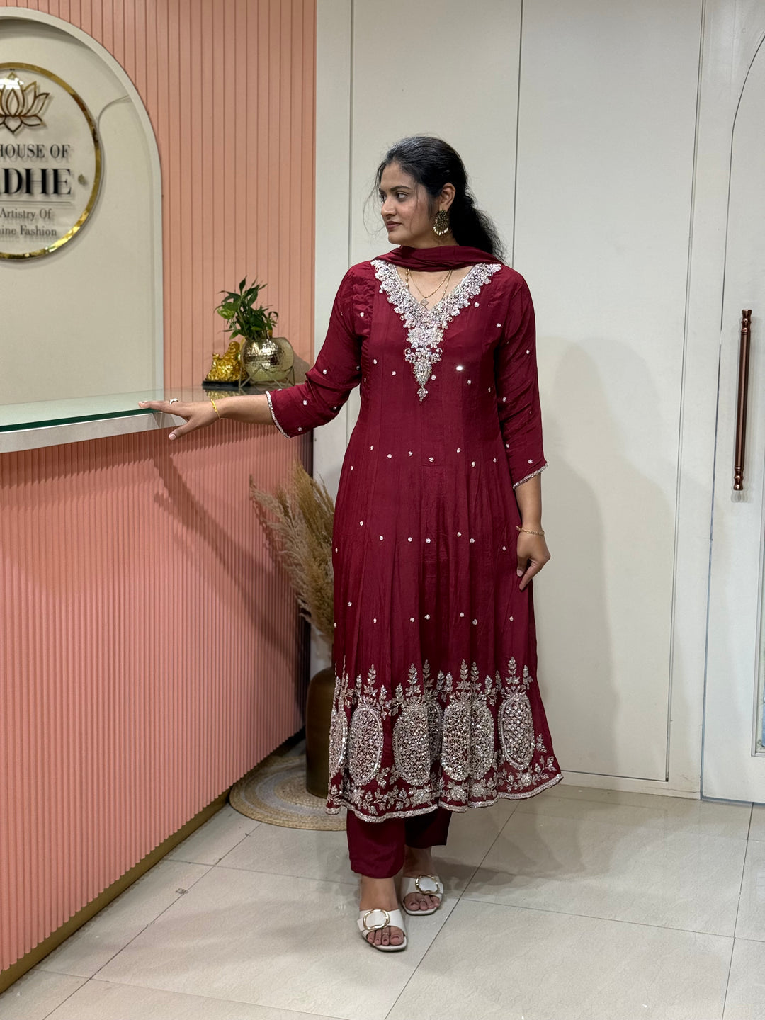 Pure Chinon Handwork Collection Party Wear | R177