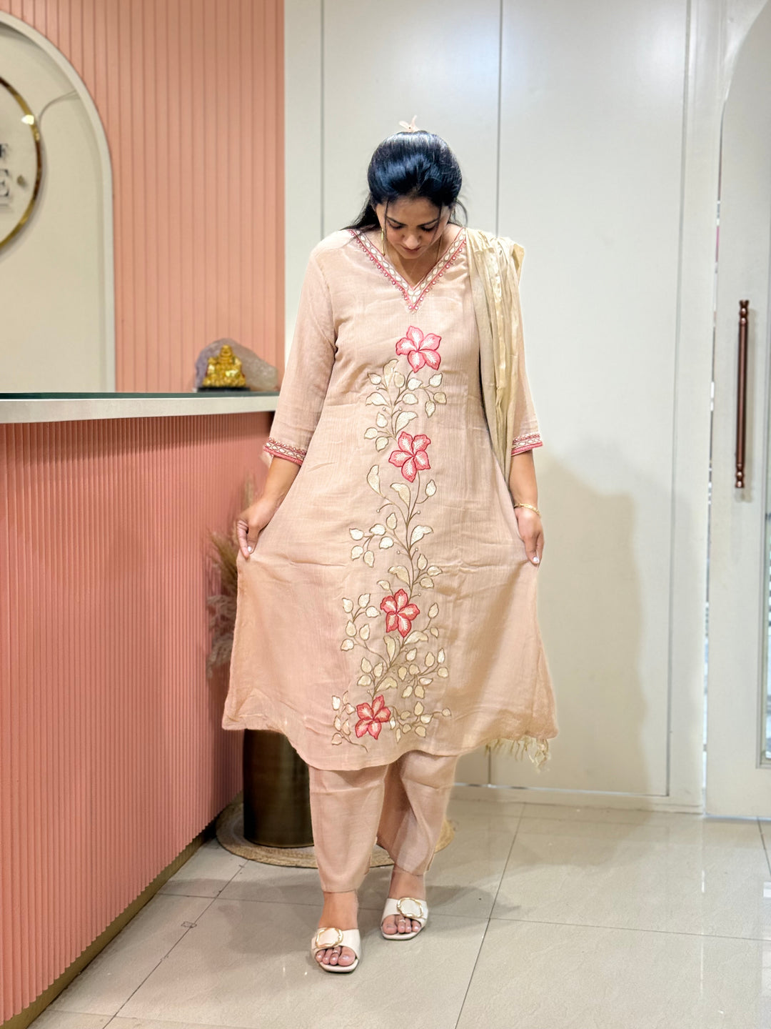 Crush Mul Chanderi Collection With Zari Border Dupatta | R207