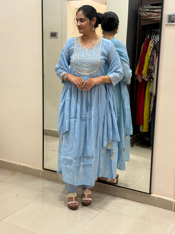 Premium Mul Chanderi Party wear Collection | R206
