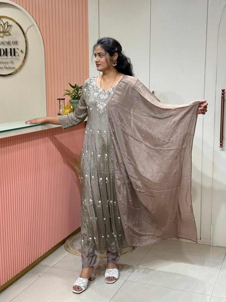 Pure Chinon Festive Collection | Full Handwork, Sequin &amp; Cut Dana | R177