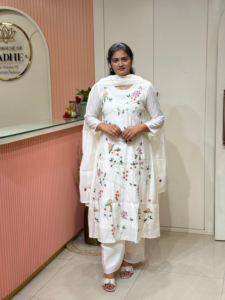 Mul Chanderi Collection with Handwork ( Cotton Lining )| R217