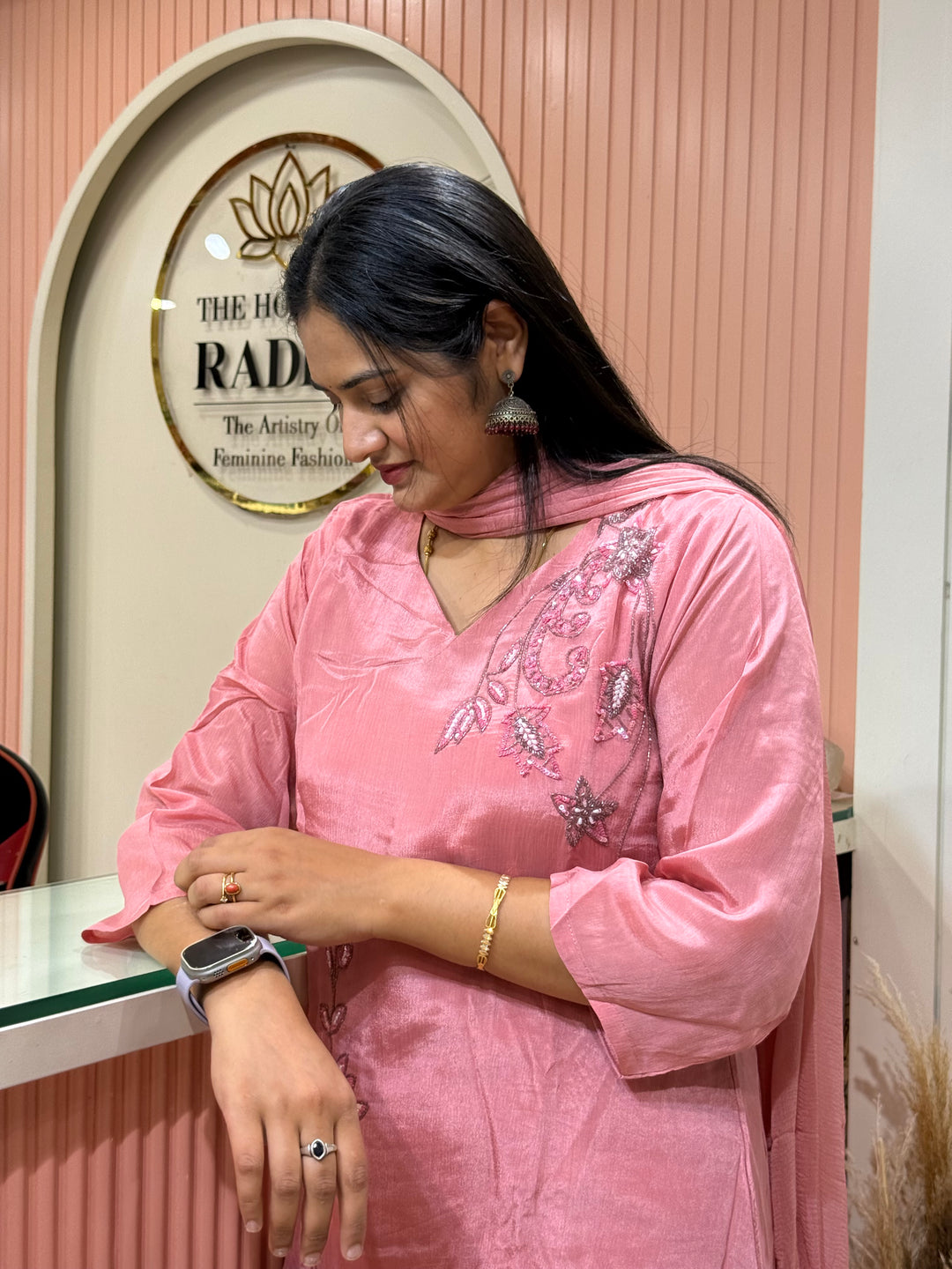 Pure Chinon Handwork Collection Party Wear  | R177