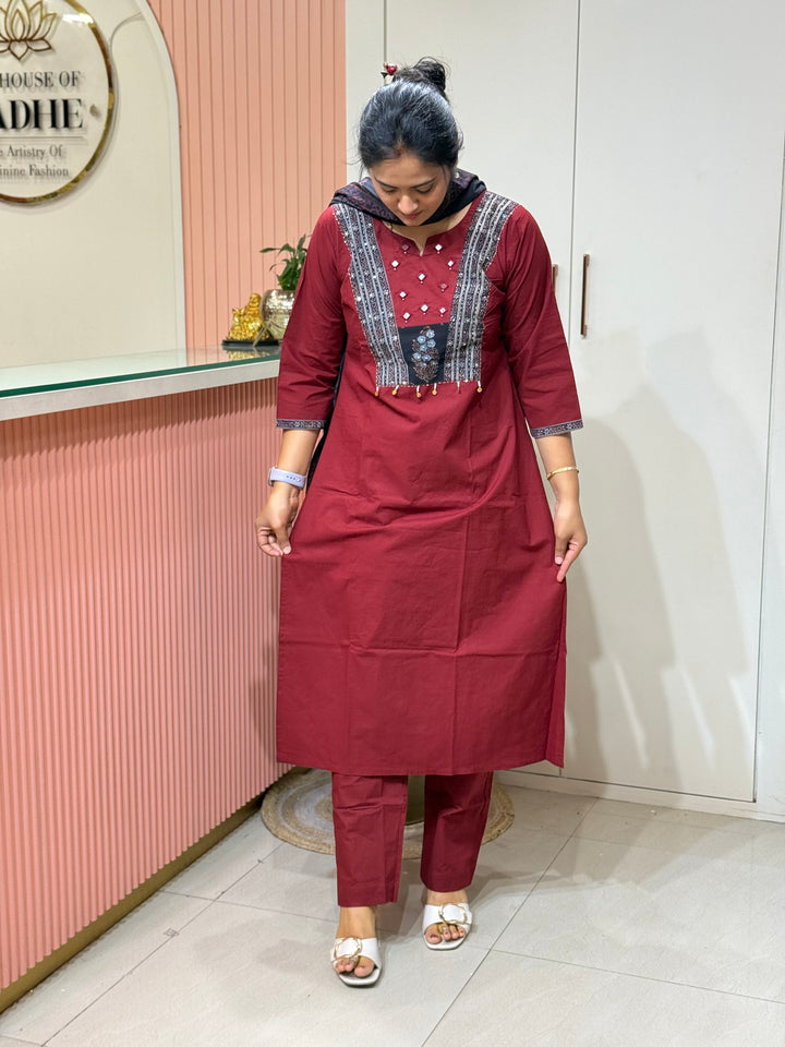Pure Cotton Collection with Back And Front Patchwork | R210
