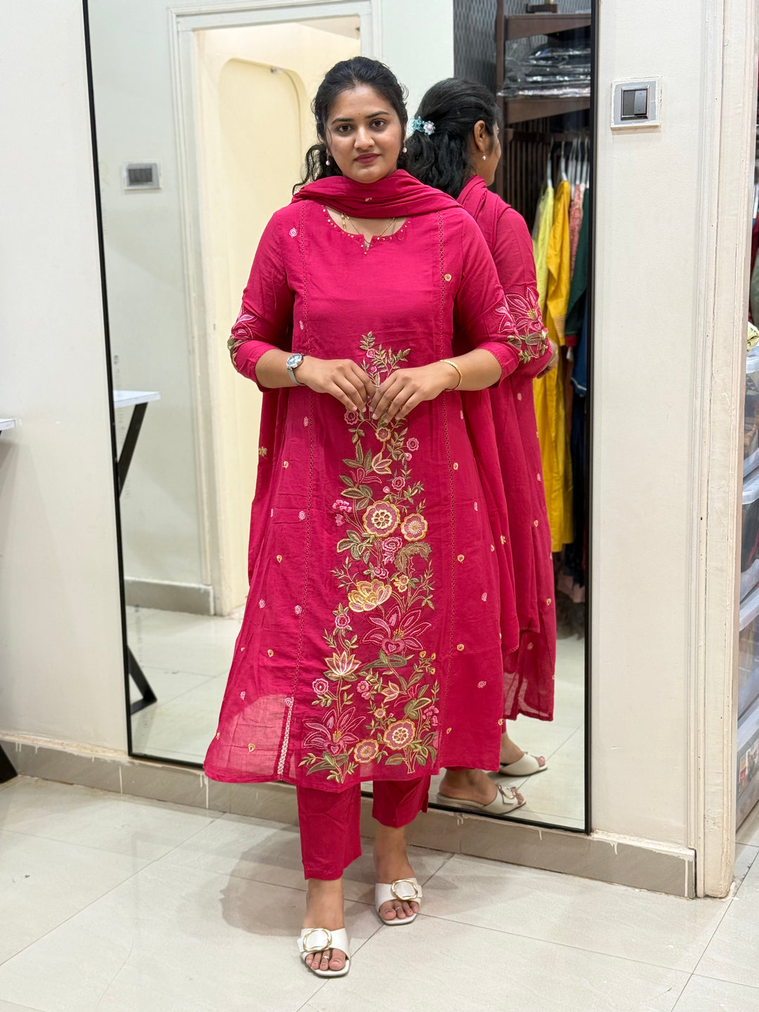 Mul Cotton Collection with Embroidery work (Cotton Lining)| R181