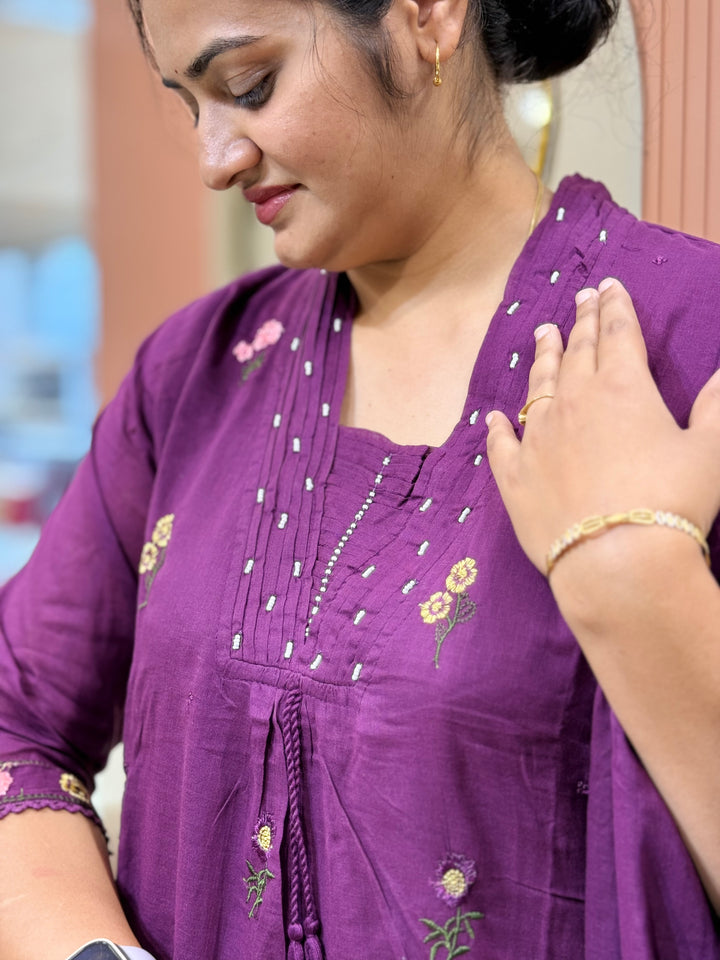 Mul Cotton with Beautiful Embroidery Work (Cotton Lining) | R176