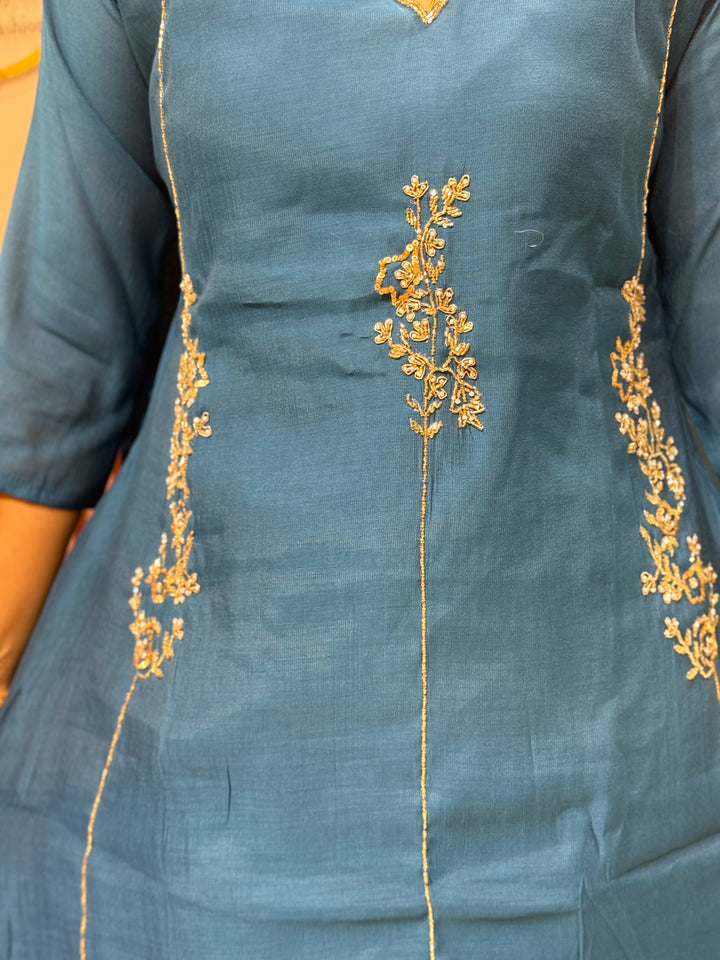 Coral Mul Chanderi Partywear Collection |Cut Dana  &amp; Zardozi Work | R206
