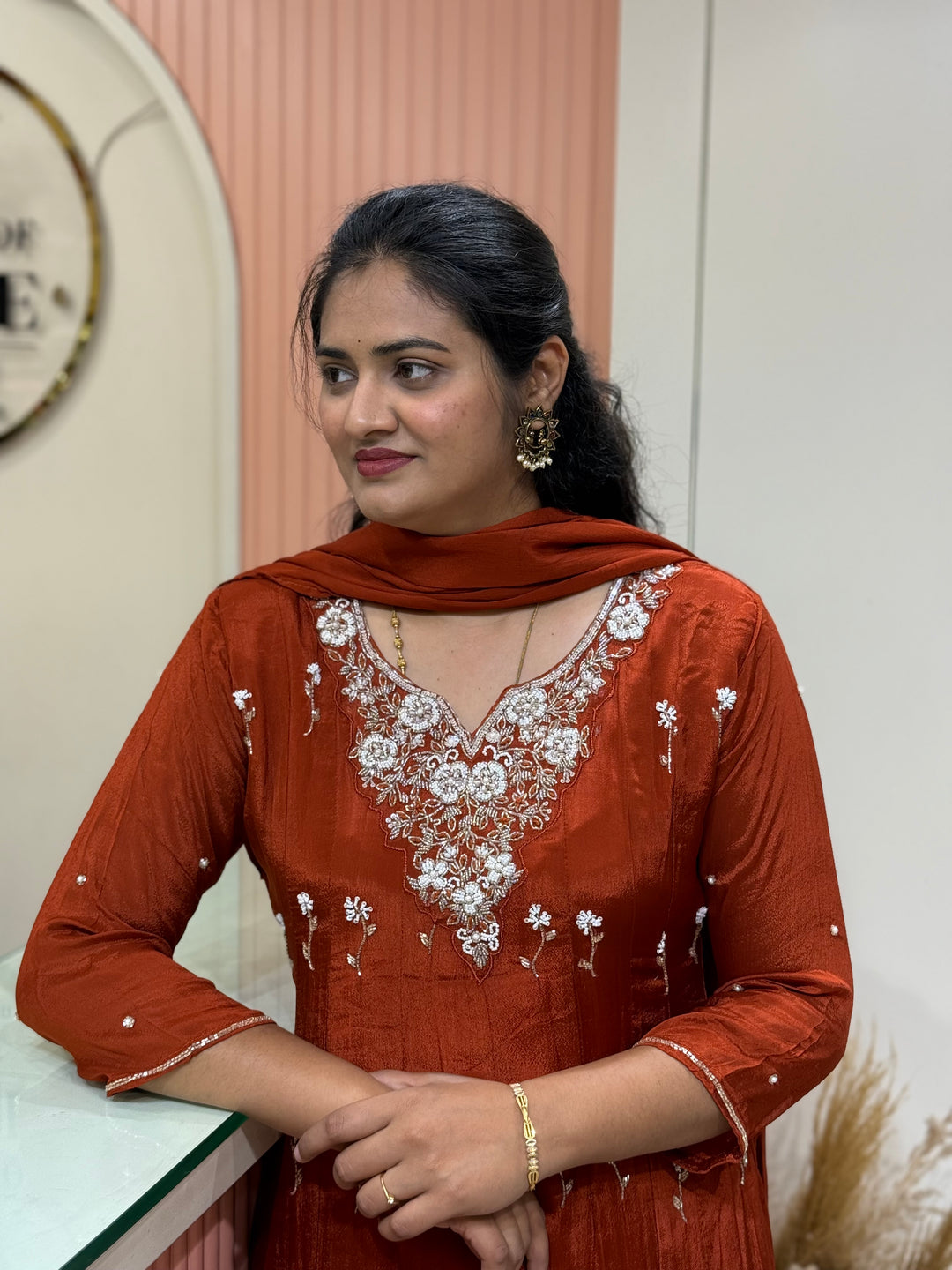 Pure Chinon Festive Collection | Full Handwork, Sequin &amp; Cut Dana | R177