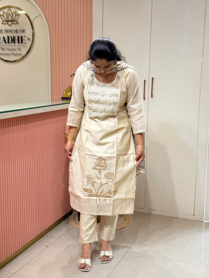 Pure Jamdhani Designer 3 Pcs Set Collection (Cotton Lining)| R211