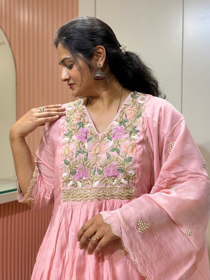 Premium Mul Chanderi Handwork Collection | R206