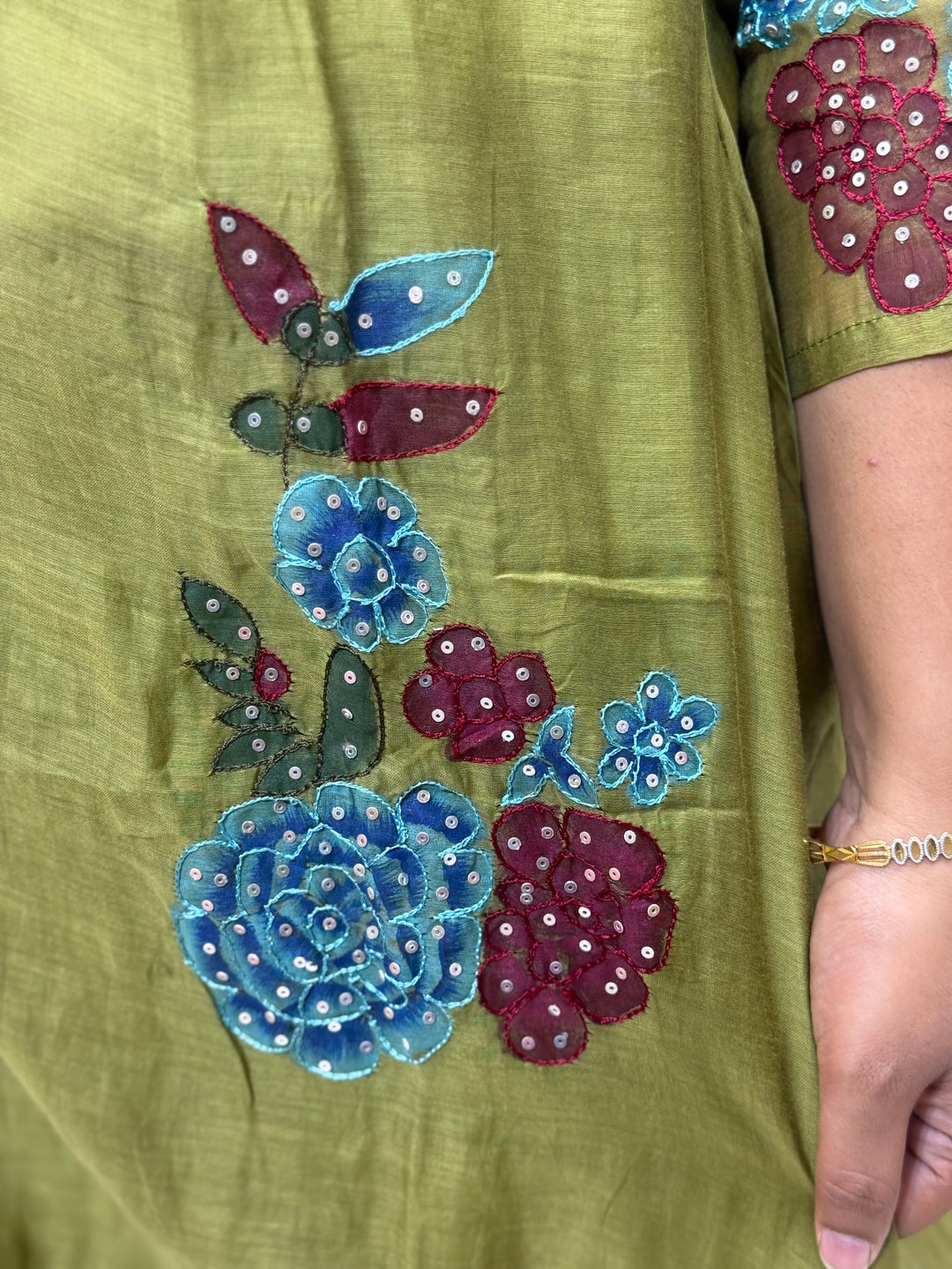 Pure Banarasi Mul Chendheri 3pcs kurthi set | R218