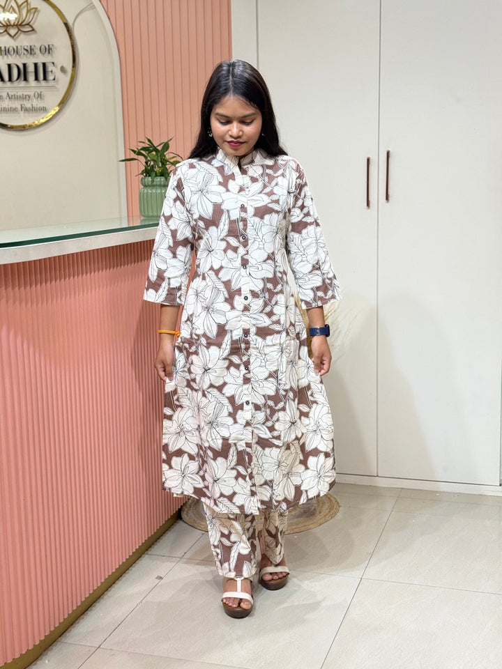 Flex Cotton 2 piece collection with floral work | R137