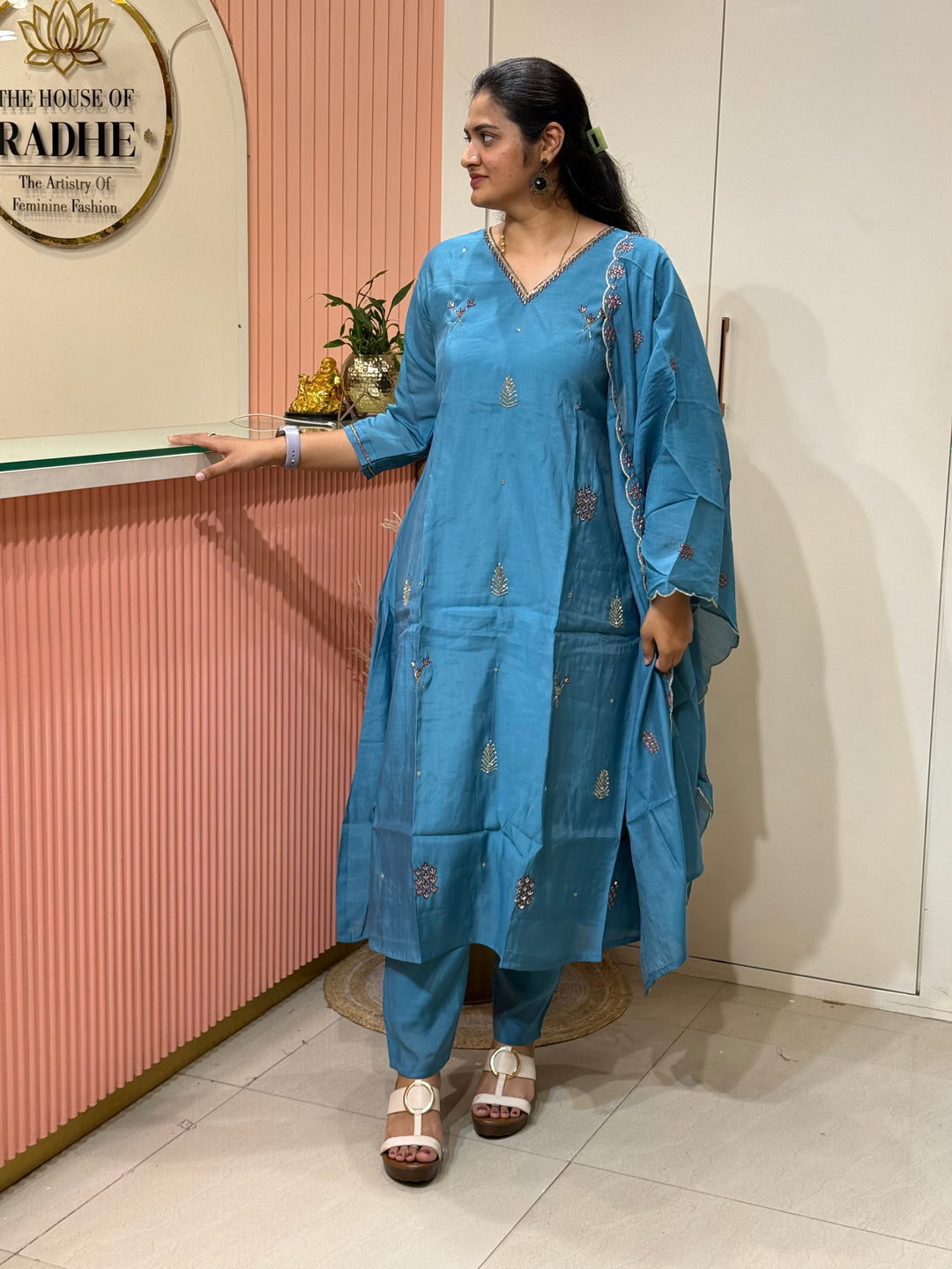 Mul Chanderi Semi Party Wear | R214