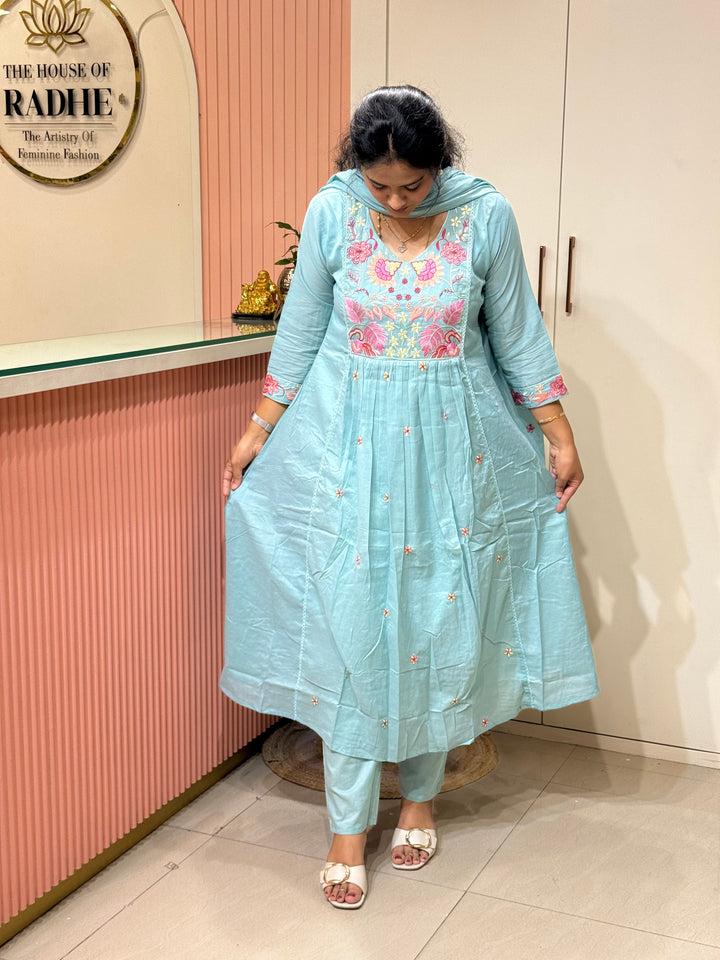 Pure Mul Cotton Embroidered Collection with Cotton Lining | R190
