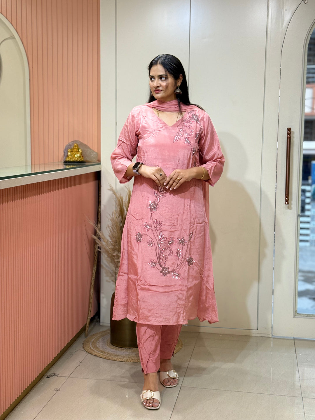 Pure Chinon Handwork Collection Party Wear  | R177