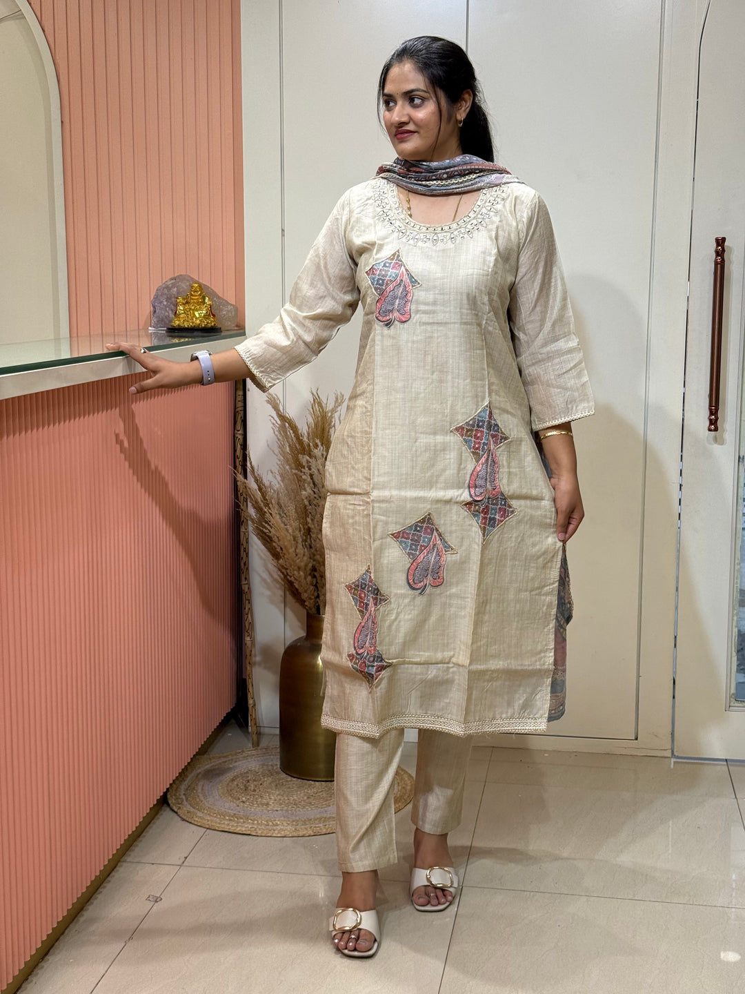 Pure Jamdhani Designer 3 Pcs Set Collection (Cotton Lining)| R211