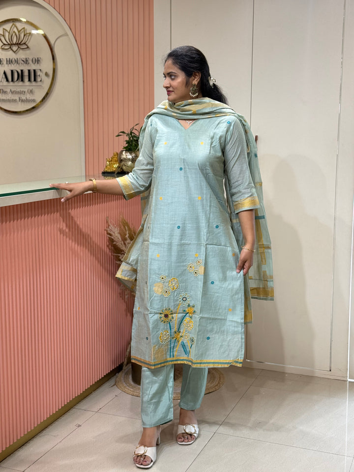 Jamdhani Designer Collection with Full Length weaving | R211