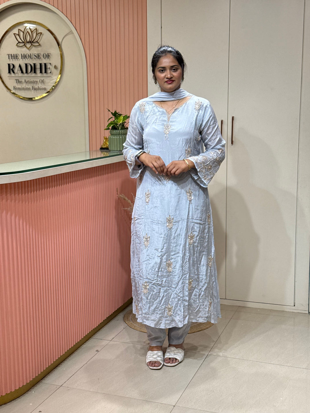 Pure Chinon Handwork Collection Party Wear | R177