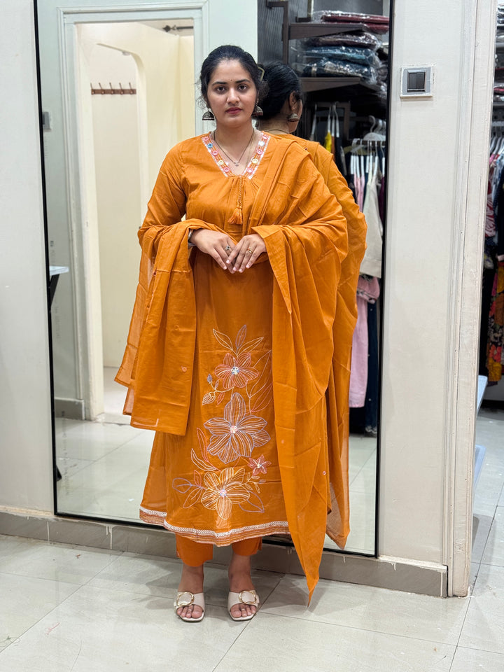 Soft Mul Cotton 3 Pcs Kurta Set | R122