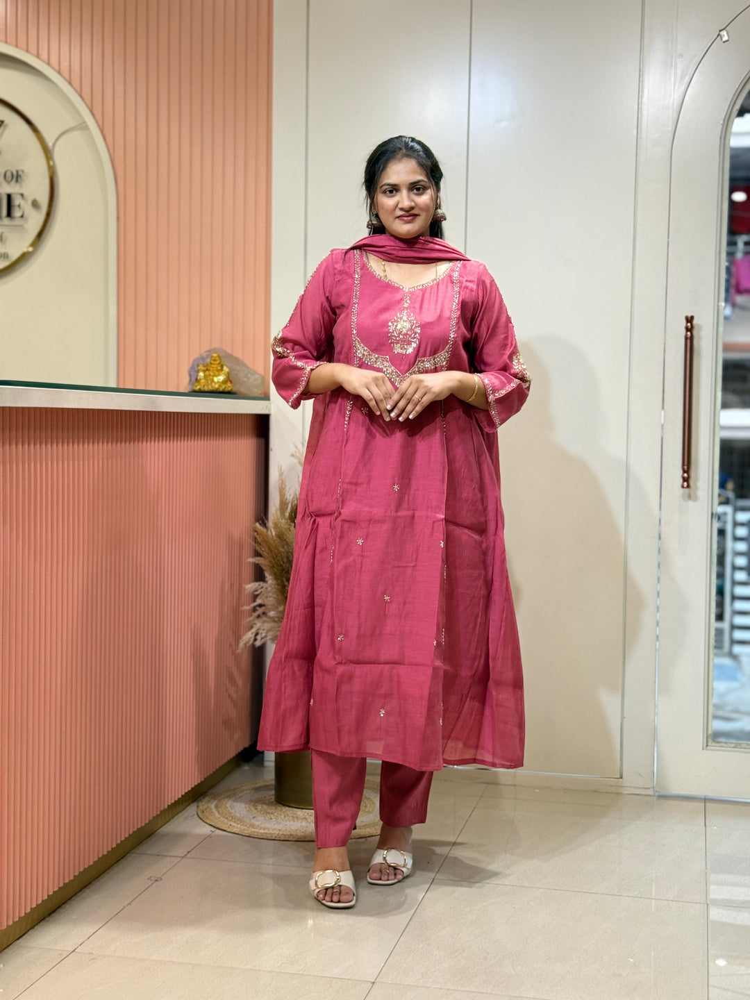 Mul Premium Mul Chanderi with Cut Dana work Party Wear Collection | R206