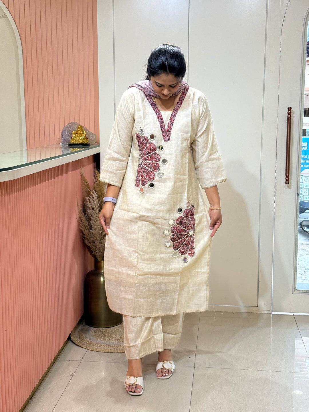 Pure Jamdhani Designer 3 Pcs Set Collection (Cotton Lining)| R211