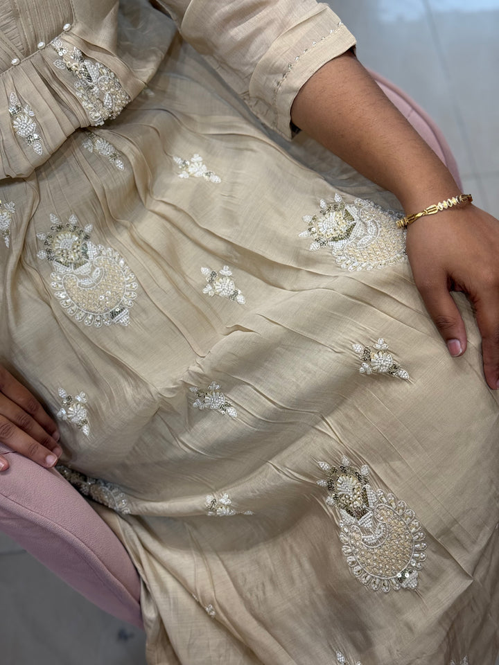 Pure Mul Chanderi handwork collection A Line Pattern | R229