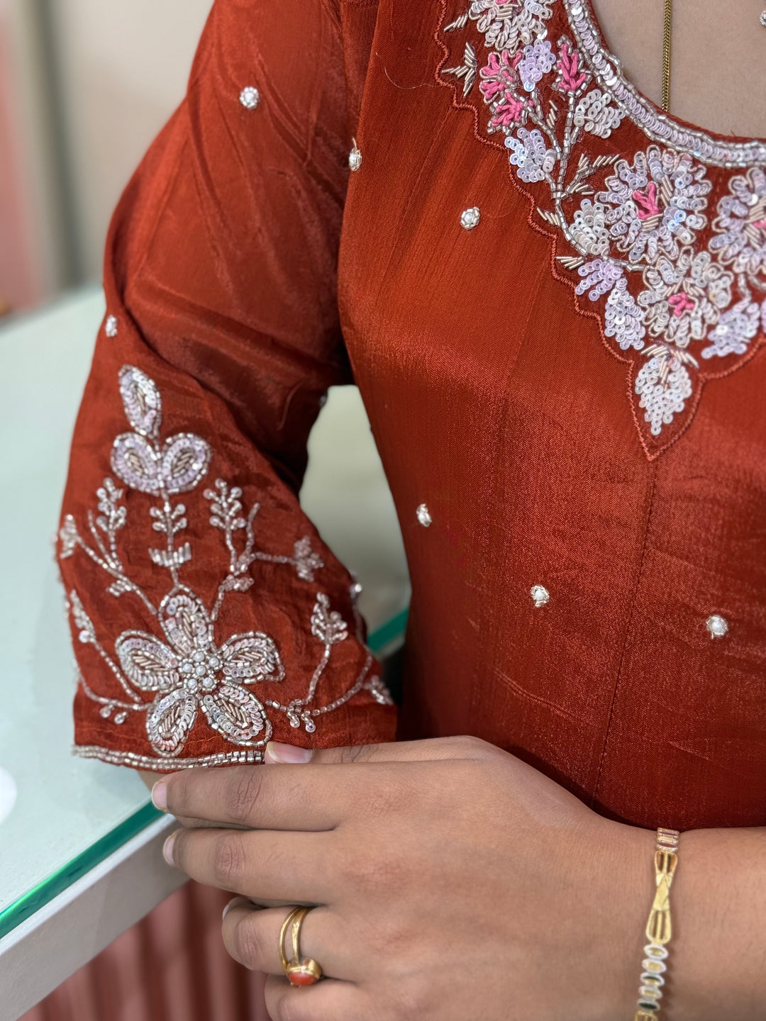 Pure Chinon Handwork Collection Party Wear  | R177