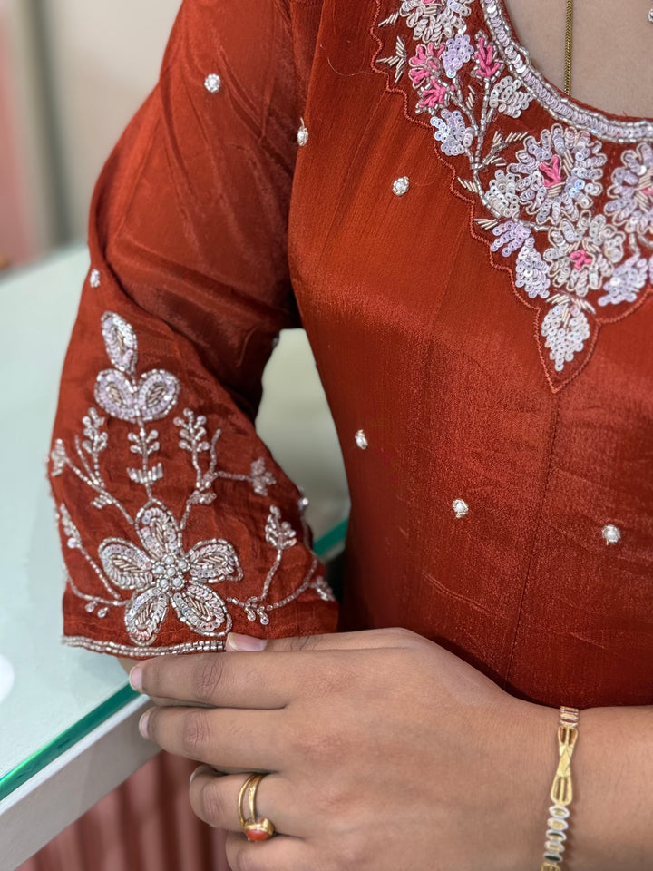 Pure Chinon Handwork Collection Party Wear  | R177
