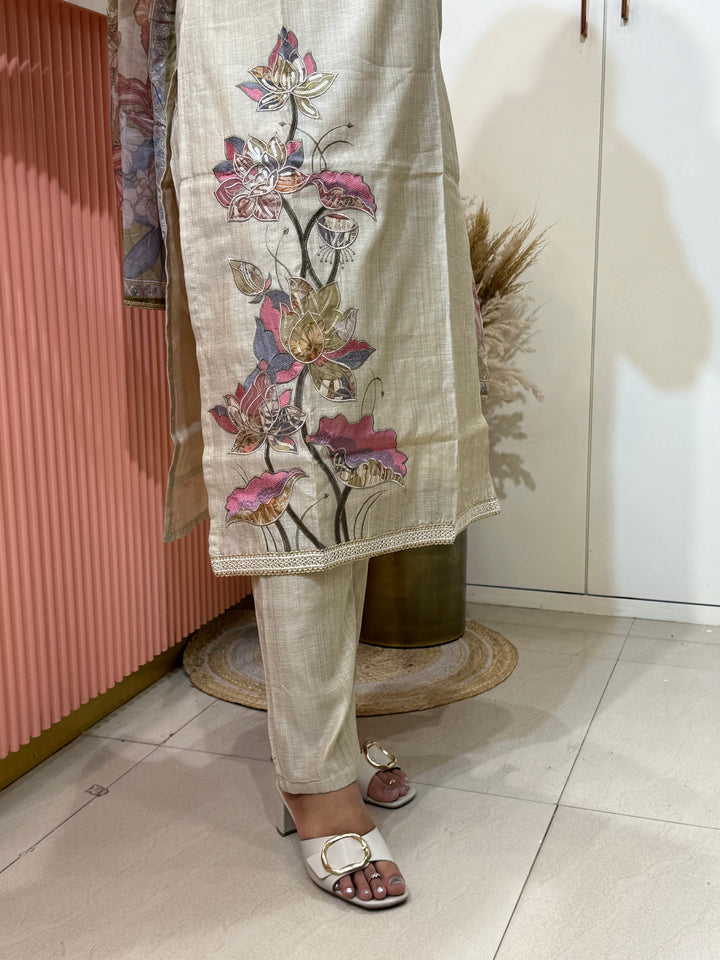 Pure Jamdhani Designer 3 Pcs Set Collection (Cotton Lining)| R211