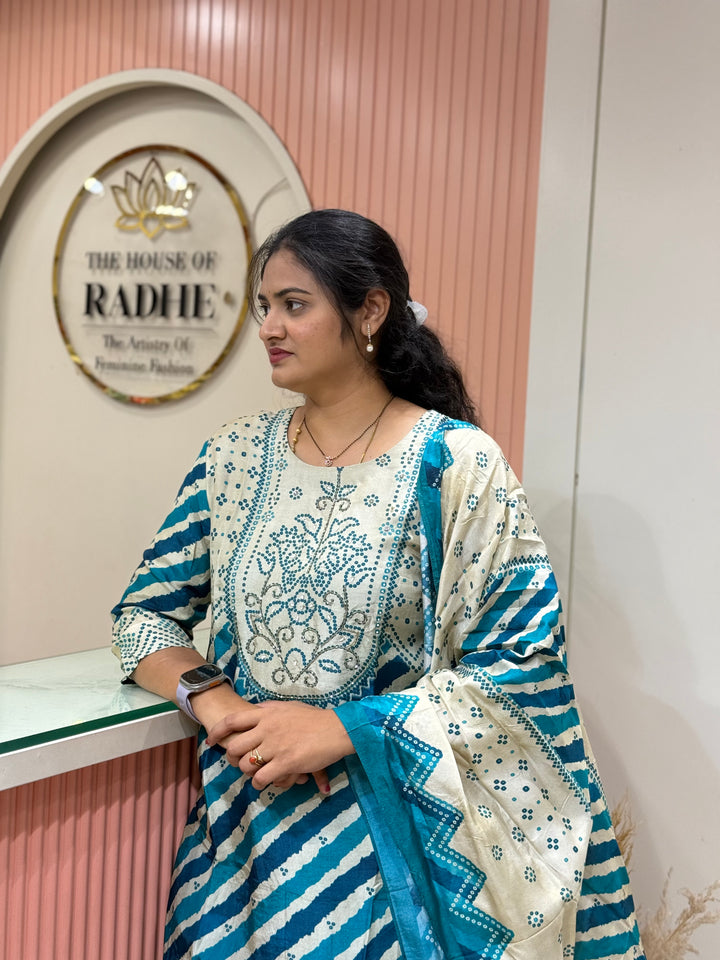 Tusser fabric with Bandhani design Collection (Cotton Lining )| R227