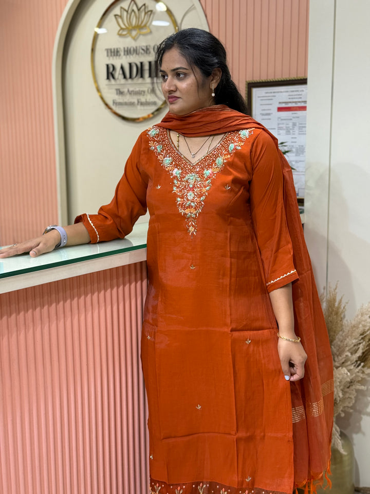 Mul Chanderi  Handwork Collection | R216